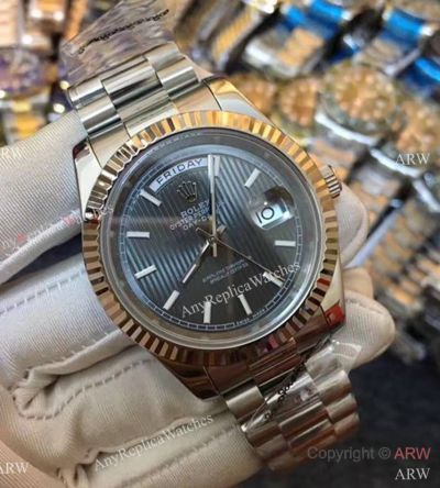 New Replica Rolex Day Date II Stainless Steel Presidential 41mm Watch New Dial